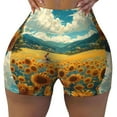 thumbnail image 2 of Honeii Field Style Bicycle Young Sunflower Print Women's Workout Shorts, Gym Shorts for Active Wear, Sports Shorts,Women's Running Shorts,Quick Dry Athletic Shorts-Medium, 2 of 8