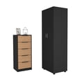 thumbnail image 2 of 2-Piece Bedroom Furniture in Black Color | Effortless Assembly with Efficient Interlocking System | Durable Particle Board Main Body | Visual Aid Assembly Instructions, 2 of 3