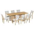 thumbnail image 6 of MAYEERTY Farmhouse 9-Piece Extendable Dining Table Set with 2 Leaves and 8 Chairs, Natural, 6 of 9