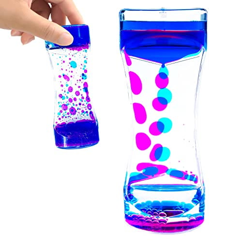OCTTN Liquid Motion Bubbler Timer Sensory Toys for Relaxation, 1 Pack Water Motion Timer Fidget Toy Anxiety Toys for All Age, drip Oil Motion Bubble Sensory Play for Office Home Table Decoration