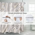 thumbnail image 3 of Marble Bathroom Shower Curtain Grey White Waterproof Fabric Shower Curtains with Hooks Watercolor Abstract Shower Curtains Cloth for Home Bath Decor 72x72 inches, 3 of 6