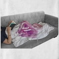 thumbnail image 6 of Gender Reveal Soft Flannel Fleece Throw Blanket, Heart Shaped Paintbrush with Its a Girl Words Baby Footprints, Cozy Plush for Indoor and Outdoor Use, 50" x 60", Fuchsia Pink and White, by Ambesonne, 6 of 6