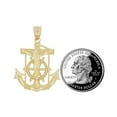 thumbnail image 3 of 14k Yellow Gold, Christ Jesus Anchor Cross Crucifix Pendant Religious Charm 25mm with 16" Dainty Neck Chain, 3 of 8