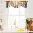 thumbnail image 3 of Red Yellow Leaves Fall Tie Up Valance Curtains for Windows, Kitchen Curtains Window Treatments, Silhouettes Forest Modern Art Short Window Shades Valances for Bedroom Bathroom Cafe 42"x18", 3 of 8