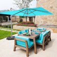 thumbnail image 3 of Gymax 10x10 ft Patio Offset Cantilever Umbrella Aluminum 360° Tilt Weight Base Turquoise, 3 of 10