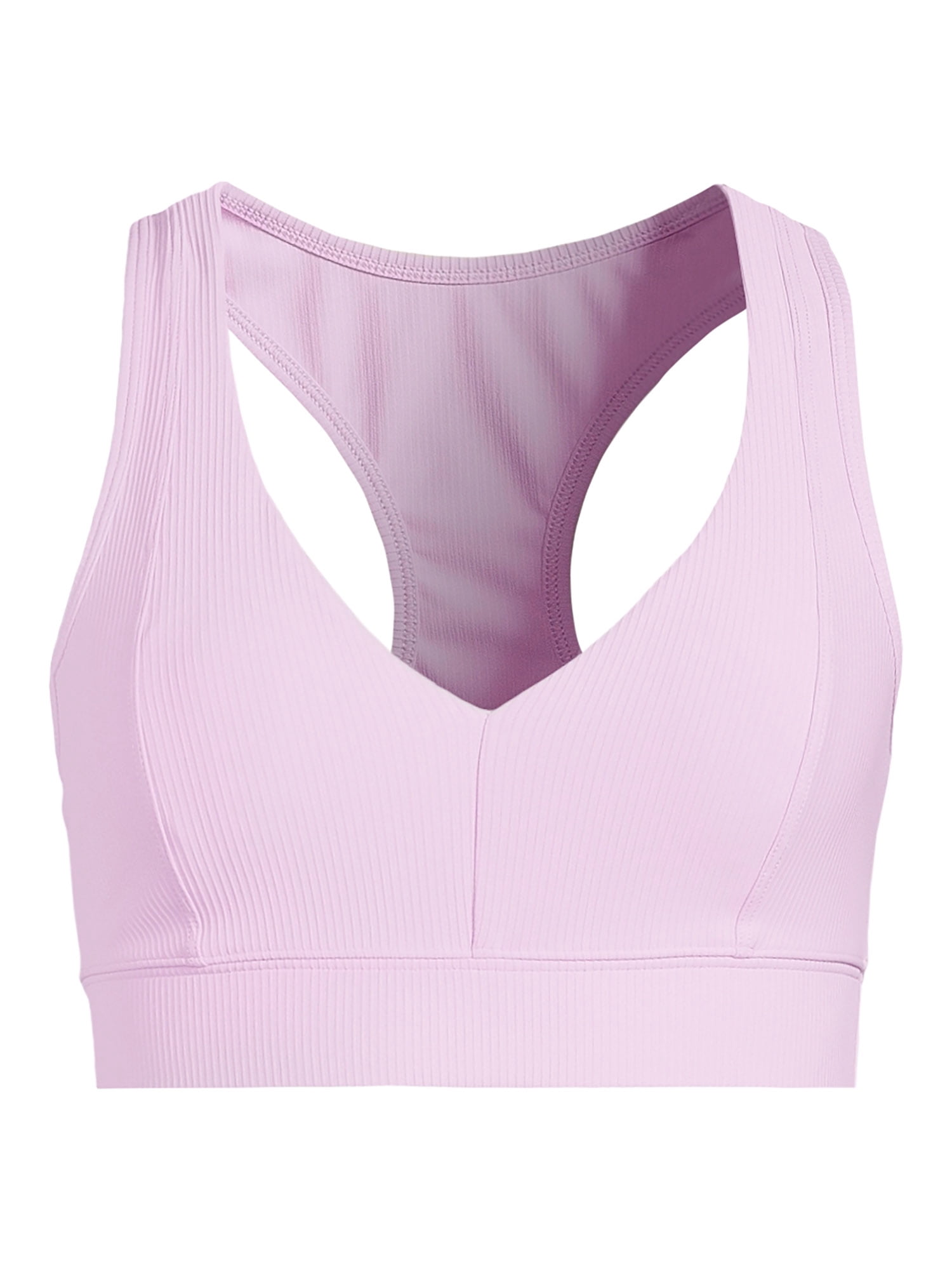 Avia V-Neck Rib Sports Bra for Women, Medium-Impact, S-3XL