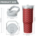 thumbnail image 4 of Christmas 30oz Handheld Travel Tumbler with Handle – Double Wall Stainless Steel Insulated Cup, Flip Straw Lid, Leak-Proof & BPA-Free for Hot and Cold Drinks – Durable Coffee & Juice Mug Black, 4 of 7