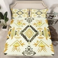 thumbnail image 2 of Homewish Western Aztec Twin Sheet Sets, Triangle Stripes Abstract Twin Fitted Sheet, Rustic Farmhouse Flat Sheet, Breathable Home Decor, 3 Pieces, 2 of 7