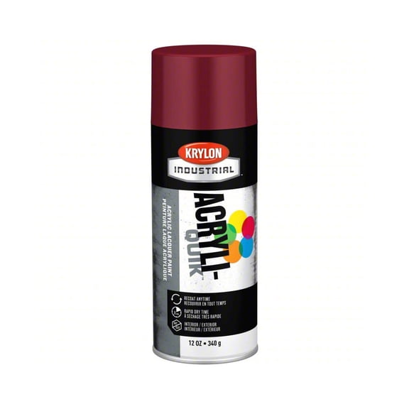 Krylon Acryli-Quik Acrylic Lacquer 12Oz Gloss Sheen Cherry Red Paint