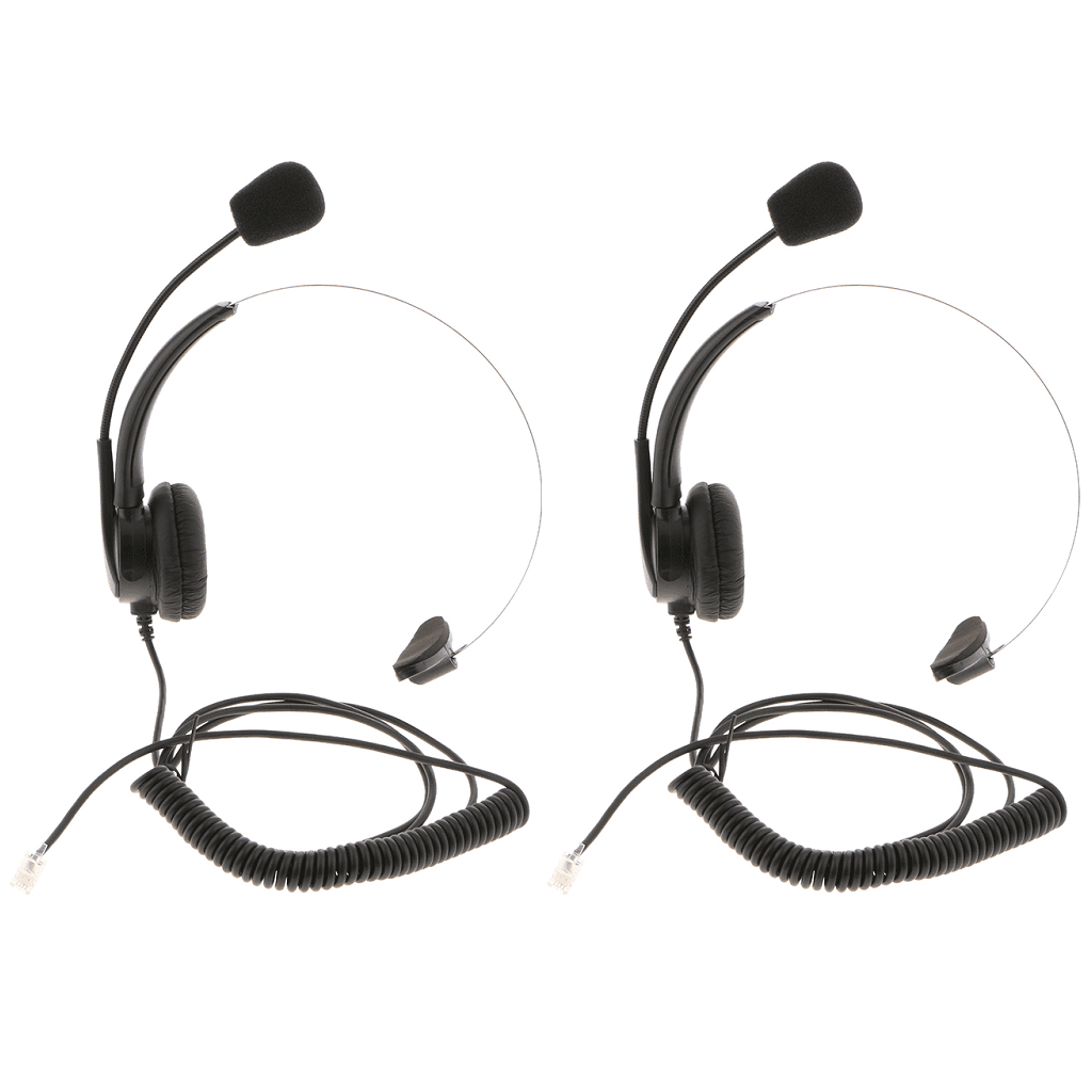 Call Center Telephone Headsets RJ9 Plug Noise Cancelling with Mic Over Head 