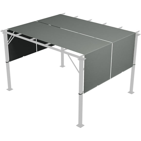 ZYPPPA 2 PCS 4 x 16ft Pergola Canopy Replacement, UV Protection Shade Cover, Easy to Install for 10 x 10ft Pergola, Cover ONLY, Dark Gray