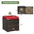 thumbnail image 2 of Gymax 2PCS Outdoor Patio Ottomans Hand-Woven PE Wicker Footstools w/ Removable Cushions Red, 2 of 9
