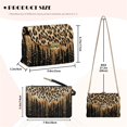 thumbnail image 6 of SCRAWLGOD Leopard Pearl Print Beige Black Crossbody Bags for Women Trendy PU Leather Shoulder Handbags Purses for Women with Detachable Chain Strap, 6 of 7