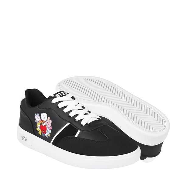 TENIS CASUALES BT21 MUJER BT6012 SIMIPIEL NEGRO