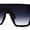 Matte Black Smoke, variant on Oversize Flat Top Shield Square Rectangle Plastic Fashion Sunglasses All Black