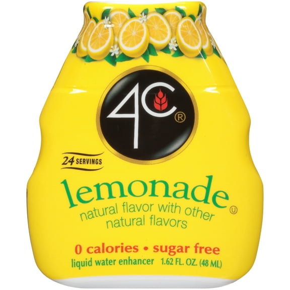 4C Sugar Free A Liquid Water Enhancer, Premium Natural Flavors, 0 Calories (Lemonade, 1.62 Ounce)