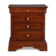 thumbnail image 2 of New Classic Versailles 4-Piece Wood Queen Bedroom Set with Nightstand in Cherry, 2 of 6