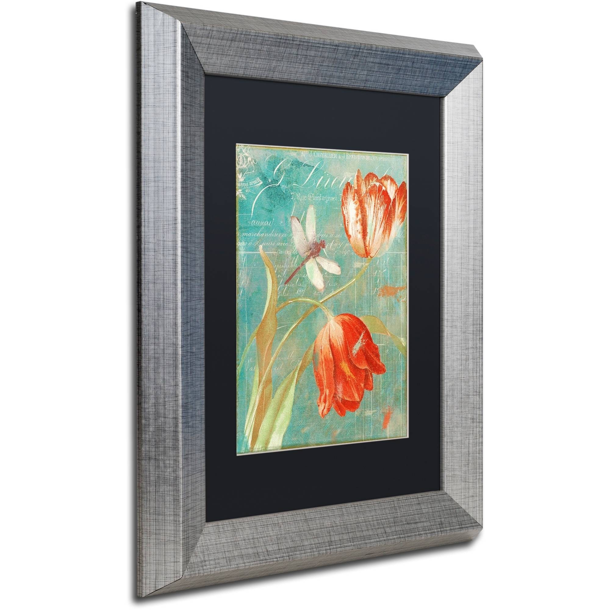 Trademark Fine Art "Mandarin Tulips" Canvas Art by Color Bakery Black Matte, Silver Frame