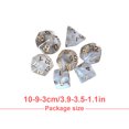 thumbnail image 3 of 1 Set Polyhedral Dice Double Color Acrylic Toys Interesting Role Playing Games Craps Entertainment Accessory for Math Teaching white gold oil, 3 of 6