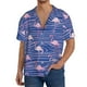 thumbnail image 1 of Fotbe Flamingo Camisa Estampada de Manga Corta para Hombre, Casual de Verano, Estilo Playero, Sin Arrugas-Small, 1 of 5