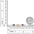 thumbnail image 4 of Gem Stone King 925 Sterling Silver and 10k Yellow Gold Peach Morganite Purple Amethyst and White Lab Grown Diamond Bracelet for Women (3.23 Cttw, Round 7MM and 6MM, 6.5/7/7.5 inch, Made in Italy), 4 of 4
