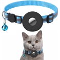 thumbnail image 1 of Collar Airtag azul para gatos, collar reflectante con cascabel y hebilla de seguridad, con soporte Airtag impermeable, compatible con Apple Airtag, para gatitos y cachorros., 1 of 5