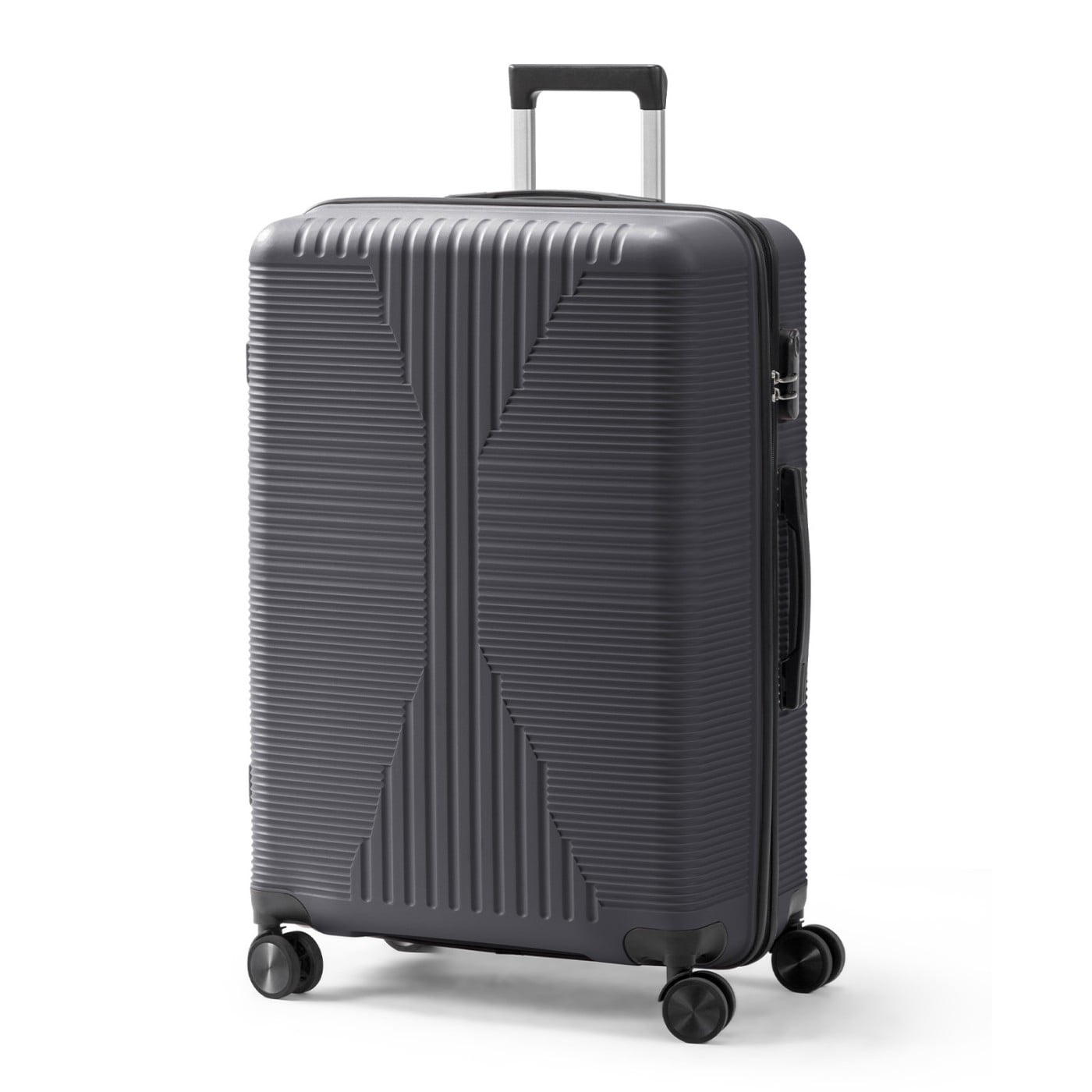 IVV 28-Inch PP Hardside Checked-Large Luggage, Non-TSA Lock, Dark Gray