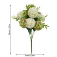 thumbnail image 4 of Toystoory Flor de té de Hortensia, rosas, girasoles, ramo de flores artificiales para el hogar, Hotel, boda, fiesta, tela de seda, decoración Flores artificiales blanco Toystoory HA6641-03B, 4 of 6