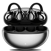Clip on Earbuds Bluetooth 5.4, Open Ear earbuds Wireless with Mic, Lightweight Comfort, Small-Ear Friendly Bluetooth Earbuds, 60H Sport Ear Buds, IP7 Waterproof Noise Cancelling Headphones, Black