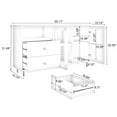 thumbnail image 2 of Kselythan Sideboard Buffet Cabinet With Storage,55" Wooden Storage Cabinet With Built In Shelves,3 Drawers&Tempered Glass Doors,Bar Cabinet,For Living Room,Kitchen,Dining Room, 2 of 7