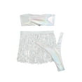thumbnail image 4 of Liacowi Women 3 Piece Bikini Sets Bandage Tube Tops and Sequin Tassel Skirt with Thong Shiny Swimsuits Holiday Swim Beachwear, 4 of 9
