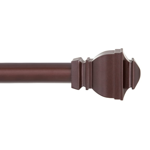 Kenney Riley 30-84" Value Decorative Steel Adjustable Curtain Rod, 1" Dia., Chocolate