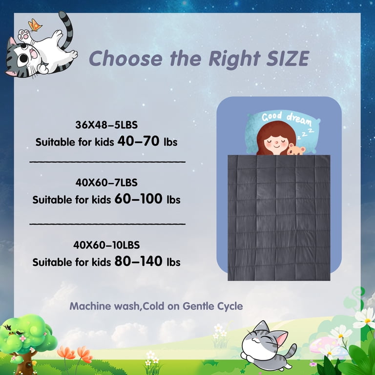 Teler 5 lb Kids Weighted Blanket, Toddler Size, Gray photo 6