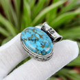 thumbnail image 4 of Sterling Silver 925 Pendant For Men & Women, Bridesmaid Gift Pendant, Blue Copper Turquoise, Gemstone Pendant, Christmas Gift For Her Or Him, 4 of 6