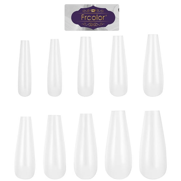 USHOBE 500PCS Coffin Shaped Nail Tips Full Cover Acrylic Nails for Women and Other Festivals