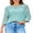 Sky Blue, variant on Crochet Hollow Out Tops for Woman 3/4 Sleeve Spring Summer Shirts Stretchy Beachwear Cover Up Tops