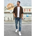 thumbnail image 2 of COOFANDY Men's Waffle Button Down Shirts Casual Long Sleeve Shacket Jacket with Pockets, 2 of 6
