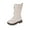 White-02, variant on Girls Boots Knee High Zip up Lace up Boots Leather School Boots Punk Goth Booties