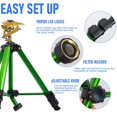 thumbnail image 4 of Aspersor de impacto Hourleey 360° con cabezal de zinc y trípode, 4 of 8