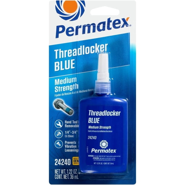Threadlocker Permatex 24240, azul, resistencia media, 36 ml