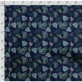 thumbnail image 4 of Soimoi Leaves Printed, Cotton Fleece, Fabric by The Yard Sewing DIY Stretch Fabric 56 Inches Wide, WarmFabric for Hats, Coats, Gloves, Blankets, Navy Blue, 4 of 5