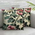 thumbnail image 3 of Pink Floral Throw Pillow Cover Elegance Wreath Paris Eiffel Tower Plant Botanical Beautiful Leaves Pillow Case Decorative Men Women Boy Girl Room Cushion Cover for Home Couch Bed, 3 of 5