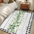 thumbnail image 5 of Green Eucalyptus Leaves Area Rug 4'x6', Vintage Art Farmhouse Wooden Washable Non-Slip Rugs, Low Pile Large Carpet for Living Room Bedroom Dining Room Kitchen Office Indoor Mat, 5 of 9