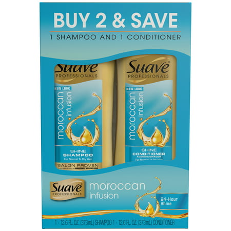 Suave Moroccan Infusion Shine Shampoo and Conditioner with Argan Oil, 12.6 oz, 2