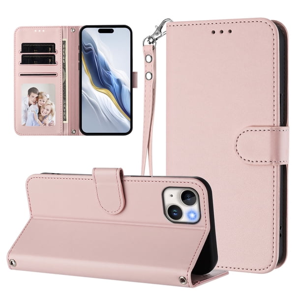 Funda Cartera GANGXUN para iPhone 15 Plus – Cierre Magnético, Protección RFID, Correa Desmontable, Compatible con Carga Inalámbrica