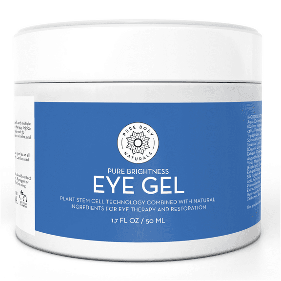 Eye Gel for Wrinkles and Dark Circles, Cream for Eye Bag Treatment, 1.7 Fl Oz by Pure Body Naturals