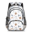 thumbnail image 2 of Baseballs and Jerseys White Pattern Backpack for School, Cute School Bag with Adjustable Shoulder Straps and Padded Back, 16.9"x12.6"x5.9", 2 of 5