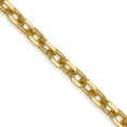thumbnail image 3 of Diamond2Deal 14K Yellow Gold 3mm Diamond-Cut Round Open Link Cable Chain Necklace for Women 30", 3 of 6