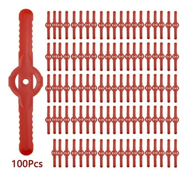 100 Pcs String Trimmer Head Blades Replace, Weed Eater Wacker Blades Plastic Replacement(Red)