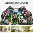 thumbnail image 4 of Kdxio Lilies Flowers Print Womens Oversized Hoodies Sweatshirts Hooded Pullover Tops Sweaters Casual-Small, 4 of 7